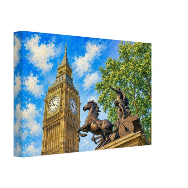 Big Ben and Boadicea Statue, London 1960s - Canvas Print 4e0a514d-929f-420a-914b-4fa1b5aa467a