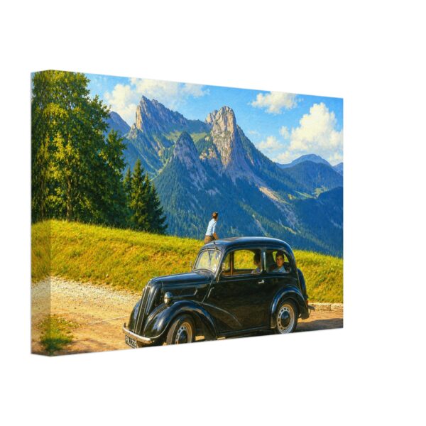Ford Popular at the Mythen Mountains, Switzerland 1960s - Canvas Print 4f97e3fe-21b1-41dd-8cd8-69a2fdb68402
