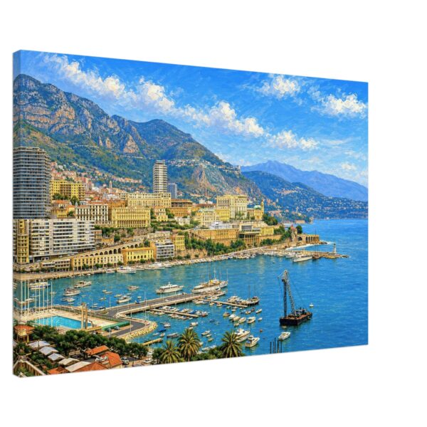 Monaco Harbor and Monte Carlo, Monaco 1960s - Canvas Print 5475cb7c-d728-410b-8656-1381655fa261