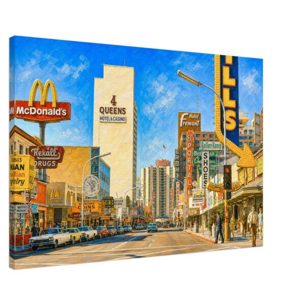 Fremont Street, Las Vegas 1970s - Canvas Print 5d155249-2a4d-4fc6-a57e-38e499a273b9