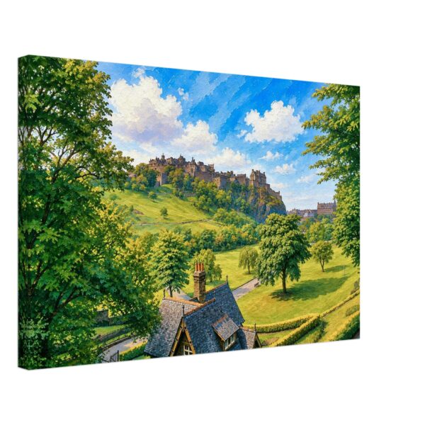 Princess Street Gardens & Edinburgh Castle 1950s - Canvas Print 5e255a38-33ee-4e5d-a312-a6febc717d3e