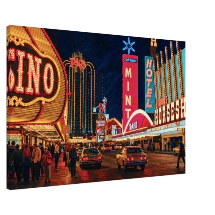 Fremont Street, Las Vegas, Nevada 1980s - Canvas Print 61d356e8-f341-42e8-8ca4-1c16fed28665