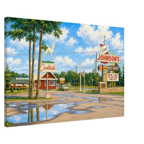 Johnson's Rustic Resort, Houghton Lake,, Michigan 1960s - Canvas Print 62b09cd1-a713-428a-8940-5dfec285ee6e