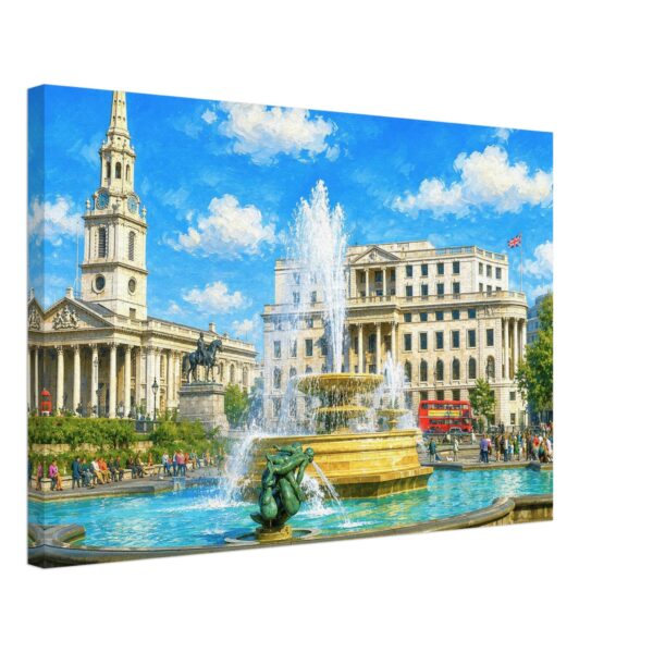 Trafalgar Square Fountains, London 1960s – Canvas Print 65ba4c6c-e1eb-4adf-959c-aa4ffee647db