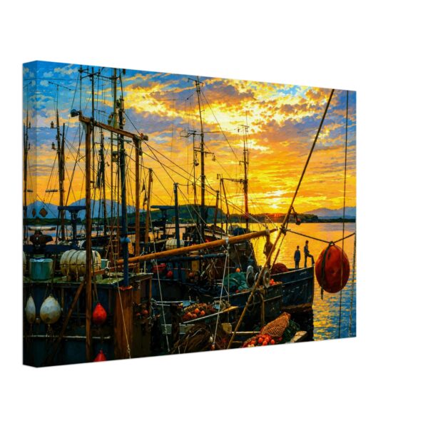 Sunset in Oban Harbour, Scotland 1970s - Canvas Print 675bfcc2-88f9-4e74-84e4-5a7530dcae37