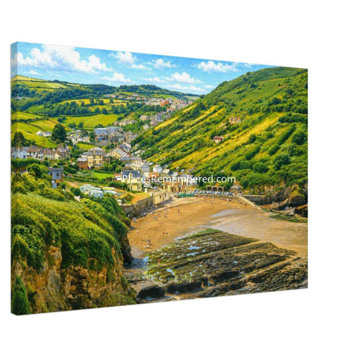 Hele Bay, Near Ilfracombe, Devon 1960s - Canvas Print 690d7177-c6fe-4813-bdc2-27b9376247fd