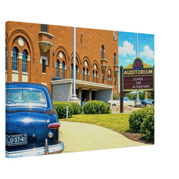 Old IMA Auditorium Building, Flint Michigan 1955 - Canvas Print 6a300b0a-4ff0-49be-a4c8-6f3e8709e355
