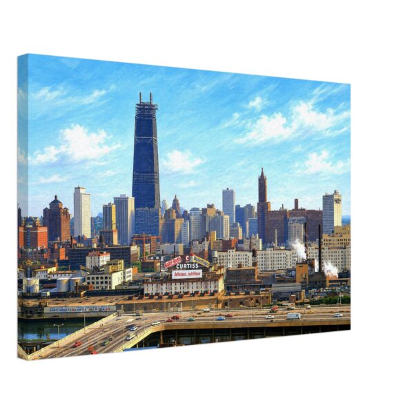 John Hancock Center Under Construction, Chicago 1960s - Canvas Print 70df26cd-b324-41b6-bf4b-c1d02d7864aa