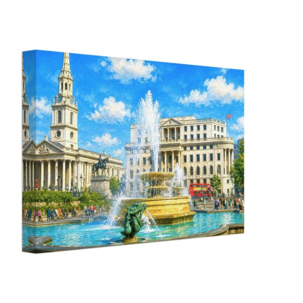 Trafalgar Square Fountains, London 1960s – Canvas Print 7ddb0daf-2462-4b7e-b732-a99c1624bd13