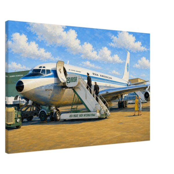 Pan Am Boeing 707 at Shannon Airport, Ireland 1960s - Canvas Print 80dd8e70-6529-4e9f-9464-e58f38d7eded