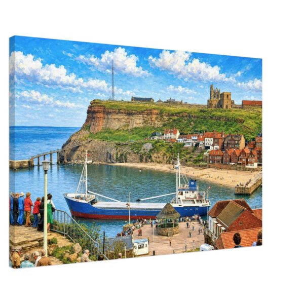 Whitby Harbour, North Yorkshire, England 1970s - Canvas Print 85a783eb-b63f-4272-b97c-172c4f13f65b