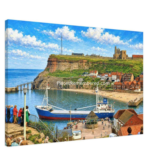 Whitby Harbour, North Yorkshire, England 1970s - Canvas Print 85a783eb-b63f-4272-b97c-172c4f13f65b