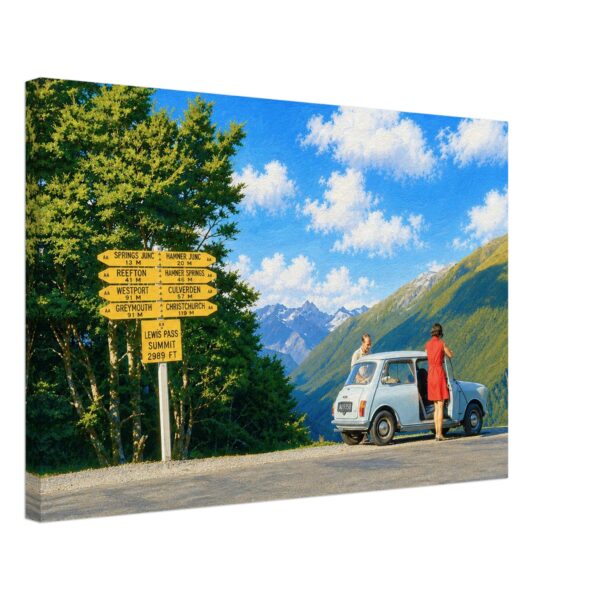 Lewis Pass Summit, South Island, New Zealand 1970s - Canvas Print 892e8340-ef7e-4cc3-88fe-2fb571e8bdaf