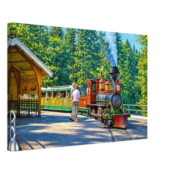 Steam loco at Portland Zoo Railway, Oregon 1960s – Canvas Print 8d4b988c-02c1-4db9-b7f2-8e90d0f38ffb