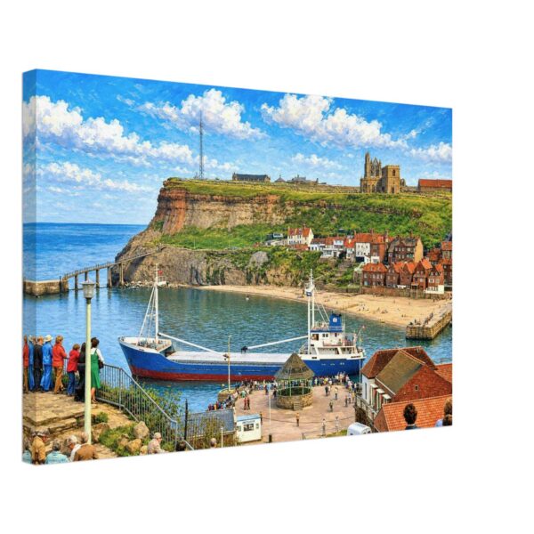 Whitby Harbour, North Yorkshire, England 1970s - Canvas Print 981c2e76-e326-42e7-b015-9e54e7ac86a6