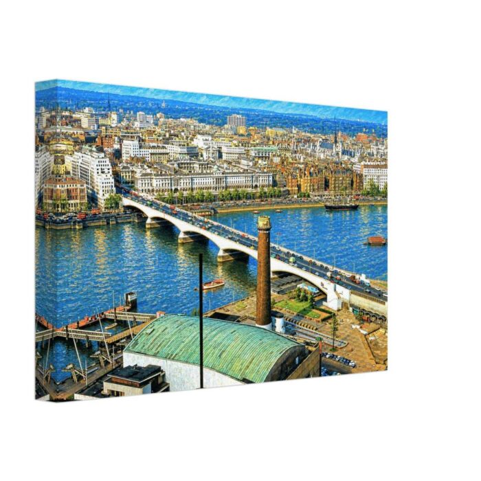 Waterloo Bridge and Royal Festival Hall, London 1960s - Canvas Print 986e3b17-5deb-4bd9-bd07-1afaf3414d41