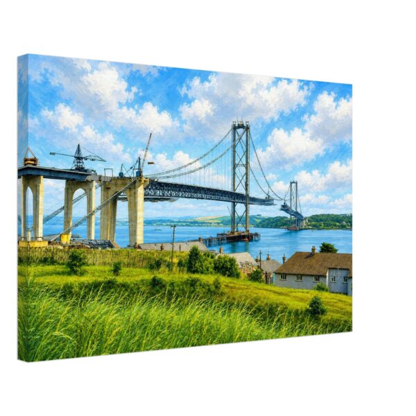 Forth Road Bridge Under Construction, Scotland 1960s - Canvas Print 991ee2d3-79b0-43fb-b29a-ccc1b63075b3
