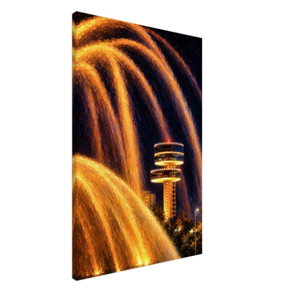 Lunar Fountain and Observation Towers, New York World’s Fair 1960s – Canvas Print 9a2b89c4-c193-4503-96e6-1dc9e47c33b6
