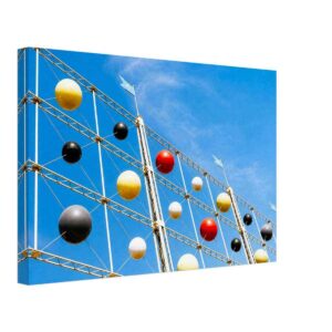 Abacus Screen, Festival of Britain, South Bank, London 1951 - Canvas Print One of the colorful Abacus Screens surrounding the Festival of Britain site on London's South Bank in 1951 - Canvas Print