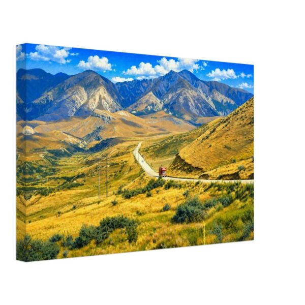 Arthur's Pass, South Island, New Zealand 1970s - Canvas Print 1970s painterly view of Arthur's Pass and State Highway 73 through the Southern Alps, South Island, New Zealand.