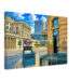 1980s view of Bank Station in the City of London, England, showing the Bank of England, Royal Exchange, Duke of Wellington statue and iconic London Underground entrance, reimagined in a painterly style from a genuine vintage color photograph.
