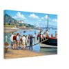 Barmouth Ferry & Barmouth Bridge, Wales 1960s - Canvas Print 1960s schoolboys boarding the Barmouth Ferry with Barmouth Bridge and the Mawddach Estuary in North Wales, reimagined in a painterly style from a genuine vintage color photograph.