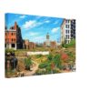 Bomb-Damaged Cripplegate and St Giles’ Church, London 1950s - Canvas Print Painterly 1950s view across the bomb-damaged ruins and temporary gardens of Cripplegate toward St Giles’ Church in the City of London, before construction of the Barbican Estate.