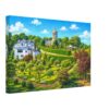 Burns Monument & Gardens, Alloway, Scotland 1970s - Canvas Print 1970s painterly view of the Burns Monument and Memorial Gardens, Alloway, Scotland - canvas print.