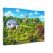 1970s painterly view of the Burns Monument and Memorial Gardens, Alloway, Scotland - canvas print.