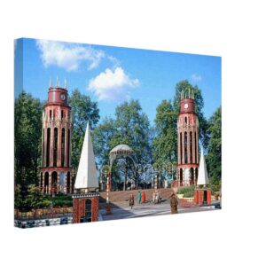 Festival Pleasure Gardens Entrance Towers, Battersea Park, London 1951 - Canvas Print Entrance towers of the Festival Pleasure Gardens in Battersea Park during the Festival of Britain, London 1951 - Canvas Print
