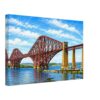 Forth Bridge, Scotland 1960s – Canvas Print Painterly 1960s view of the Forth Bridge in Scotland, with red steel railway spans, stone piers, blue water and open sky.