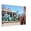 Henry Moore Reclining Figure, Festival of Britain, London 1951 - Canvas Print Henry Moore Reclining Figure sculpture at the Festival of Britain, South Bank, London 1951 - Canvas Print