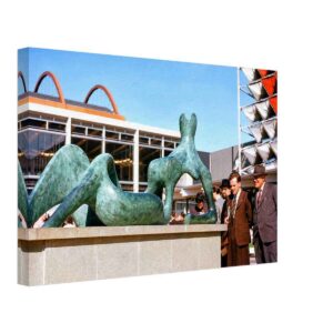 Henry Moore Reclining Figure, Festival of Britain, London 1951 - Canvas Print Henry Moore Reclining Figure sculpture at the Festival of Britain, South Bank, London 1951 - Canvas Print