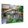 Lloyd Center, Portland, Oregon 1960s - Canvas Print 1960s view of Lloyd Center shopping mall in Portland, Oregon, featuring the iconic spiral staircase and landscaped courtyard, reimagined in a painterly style from a genuine vintage color photograph.