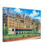 Marlborough Blenheim Hotel, Atlantic City 1960s - Canvas Print Painterly 1960s view of the Marlborough-Blenheim Hotel in Atlantic City, with red-brick hotel buildings, steep roofs, balconies, lawn and blue sky.