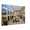 Midtown Plaza, Rochester, New York 1960s - Canvas Print 1960s interior of Midtown Plaza in Rochester, New York, featuring the famous Clock of Nations, reimagined in a painterly style from a genuine vintage color photograph.
