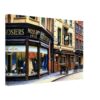 New Row and The White Swan, Covent Garden, London 1960s - Canvas Print Painterly 1960s view of New Row in Covent Garden, London, showing the Moss Bros outfitters shop, The White Swan pub, bicycles, handcart and historic storefronts.