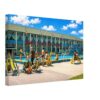 Outdoor Swimming Pool, Butlins Bognor Regis Holiday Camp 1960s - Canvas Print 1960s painterly view of the outdoor heated swimming pool at Butlin's Holiday Camp, Bognor Regis, England - canvas print.