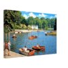 Regent's Park Boating Lake, London 1960s - Canvas Print 1960s children rowing wooden boats on the boating lake in Regent's Park, London, reimagined in a painterly style from a genuine vintage color photograph.