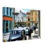 Shop Street & High Street, Galway, Ireland 1960 - Canvas Print 1960s view of Shop Street and High Street in Galway, Ireland, with vintage cars, historic shopfronts and the famous Guinness clock, reimagined from a genuine vintage color photograph in a painterly style.