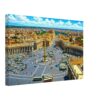 St. Peter’s Square and the Vatican, Rome, Italy 1970s - Canvas Print Painterly 1970s elevated view of St. Peter’s Square in Vatican City, showing the obelisk, colonnades, fountains, buses, crowds and the rooftops of Rome.