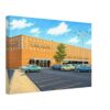 Wieboldt's, Randhurst Mall, Illinois 1960s - Canvas Print 1960s painterly view of Wieboldt's department store at Randhurst Mall, Illinois with classic American cars - canvas print.