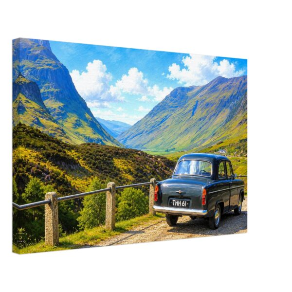 Ford Popular in Glencoe, Scotland 1960s - Canvas Print a0927426-b1b5-4863-8005-dbbe52557d63