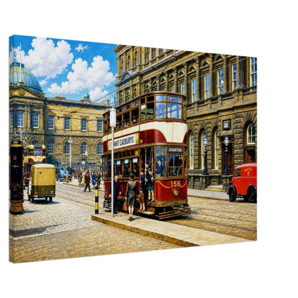 Tram 156 on North Bridge, Edinburgh 1950s - Canvas Print abeab59b-6341-4a3b-852a-fa96179200f2