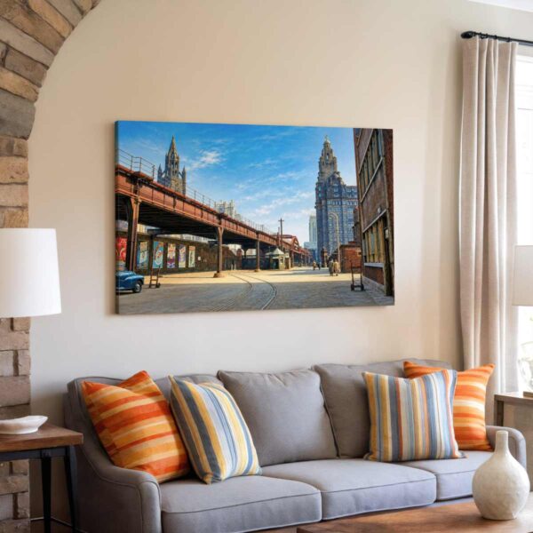 Liverpool Overhead Railway, England 1950s - Canvas Print Liverpool Overhead Railway, England 1950s - Canvas Print