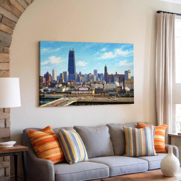 John Hancock Center Under Construction, Chicago 1960s - Canvas Print John Hancock Center Under Construction, Chicago 1960s - Canvas Print