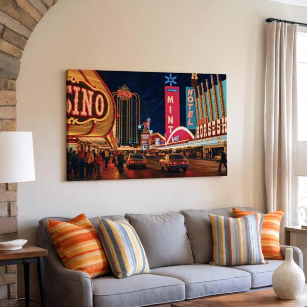 Fremont Street, Las Vegas, Nevada 1980s - Canvas Print Fremont Street, Las Vegas, Nevada 1980s - Canvas Print