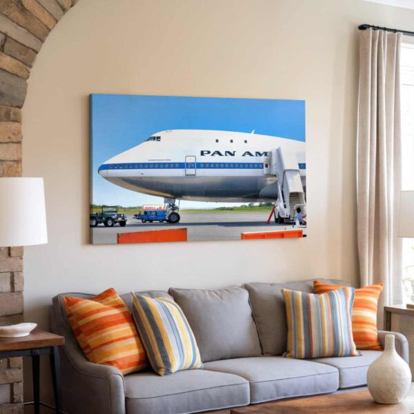 Pan Am Boeing 747 Clipper Plymouth Rock, Australia 1970s - Canvas Print Pan Am Boeing 747 Clipper Plymouth Rock, Australia 1970s - Canvas Print