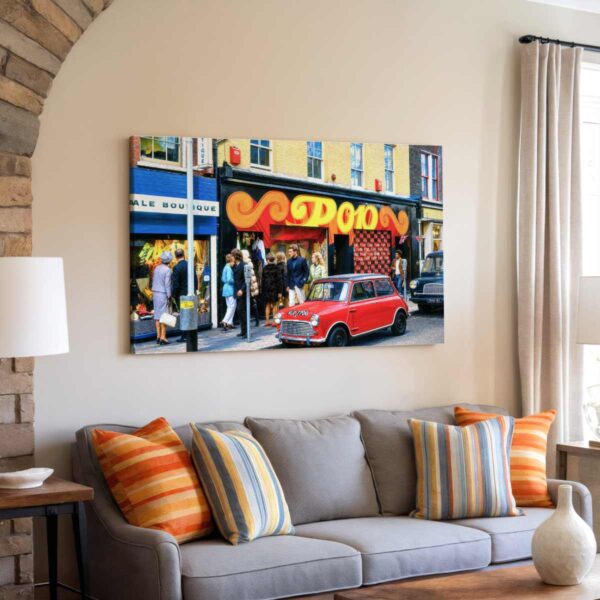 Austin Mini in Carnaby Street, London 1960s – Canvas Print
