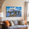SAS DC-9 at Bergen Airport, Norway 1970s - Canvas Print